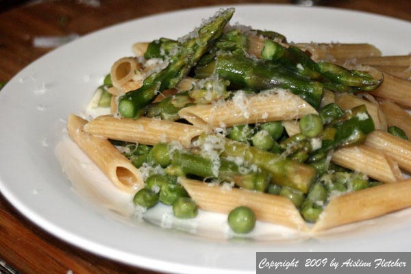Penne Primavera with Asparagus and Spring Peas